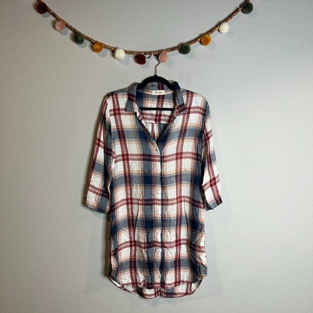 Bella Dahl plaid button down tunic